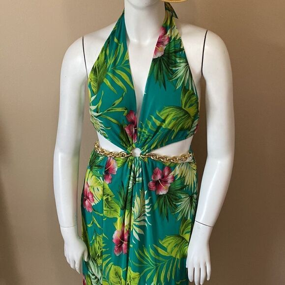 NWOT Fashion Nova Tropical Vacay Maxi Dress - Green - Picture 9 of 16